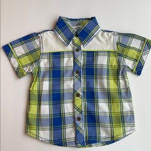 Beebay Boy's Plaid Short Sleeve Button Up 12-18M